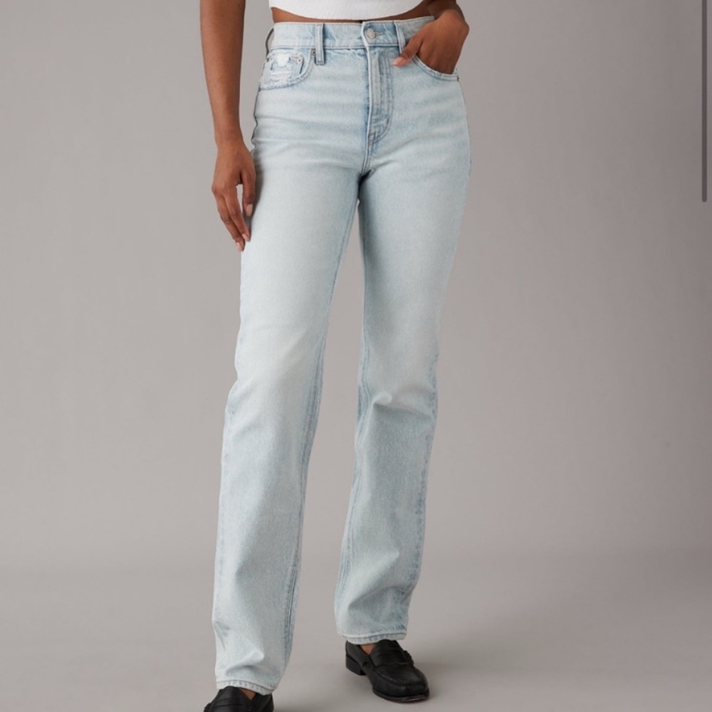 AE Stretch Super High Waisted Straight Jean